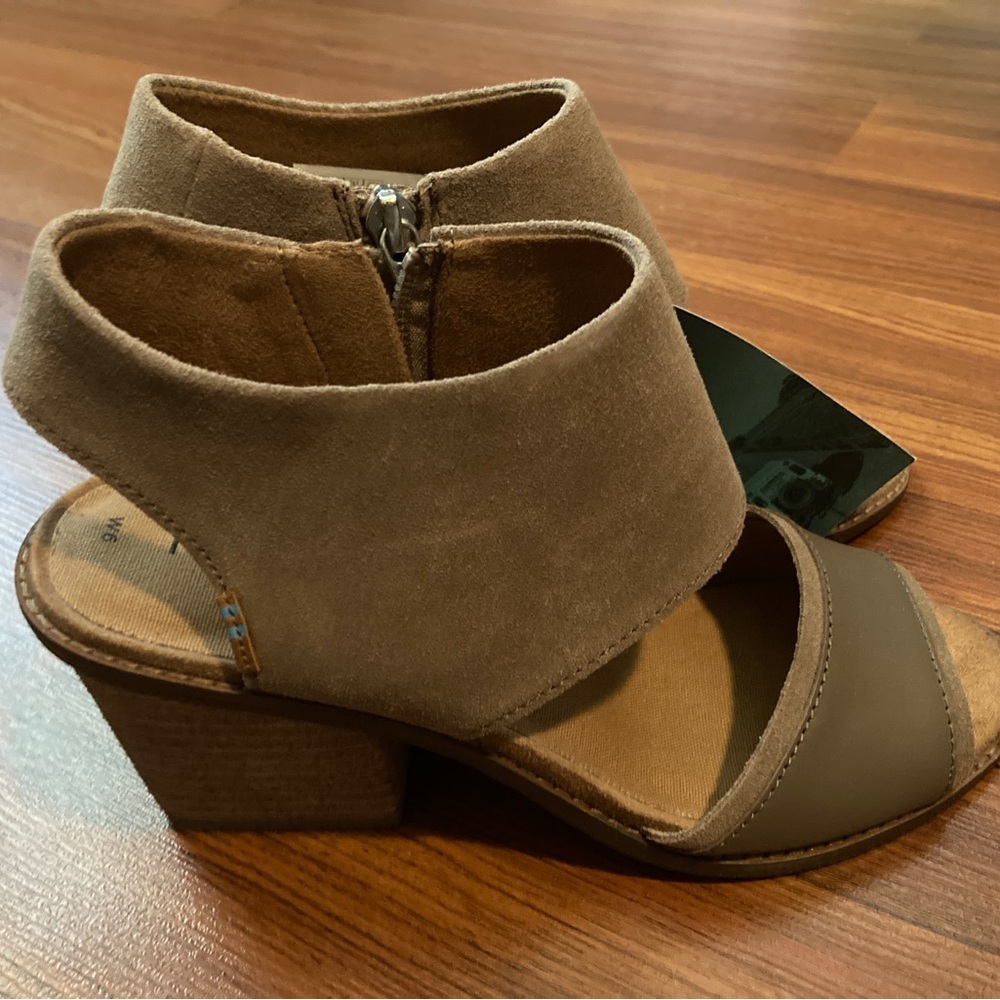 Brand New Toms in box, taupe size 6.